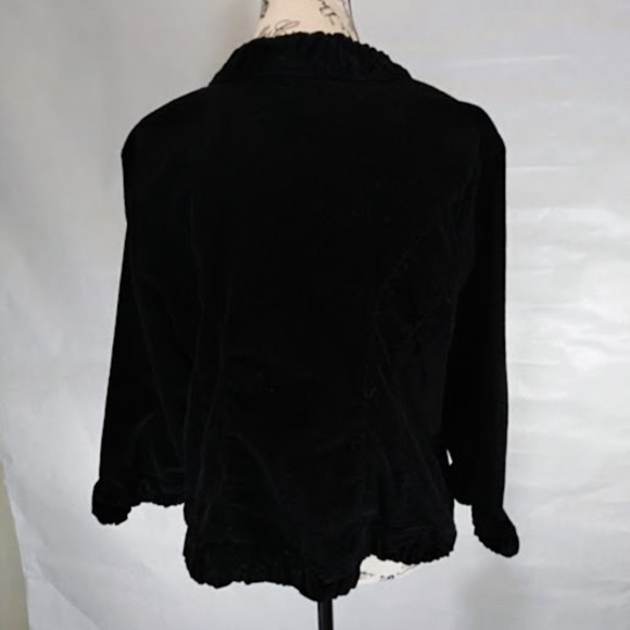 Christopher and Banks Velvet Rouched‎ Trim Jacket Size L - Picture 2 of 7